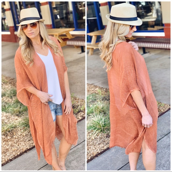 Copper Longline Kimono - Picture 2 of 5